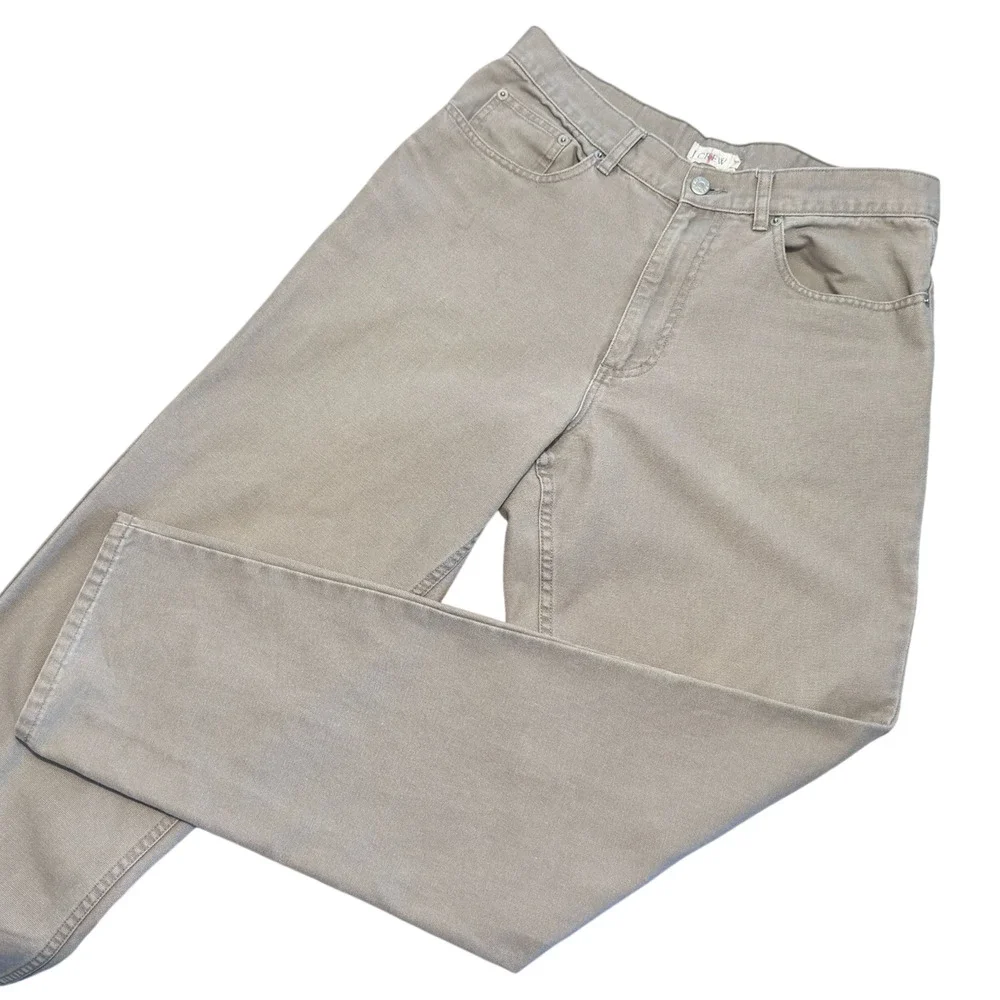 JCrew Oarsman Utility Wide Leg Pants Mens 33x34 Cotton Five Pocket Stone Taupe